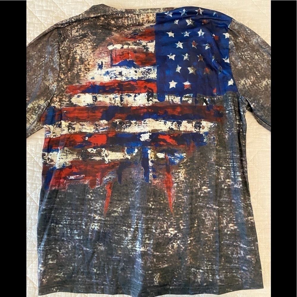 𝅺🇺🇸 Patriotic American Flag Men’s Long Sleeve Shirt 🇺🇸